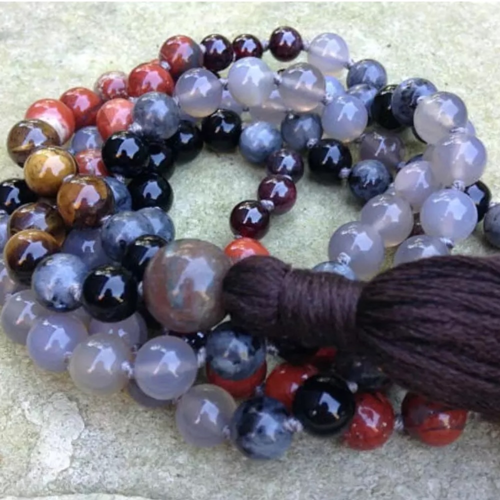 NEW MOON Meditation Gemstone Mala necklace